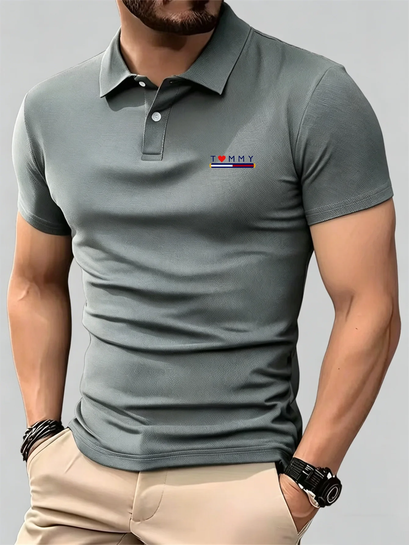 Men'S Used Formal Wear - New Breathable Short Sleeve Button-Down Polo