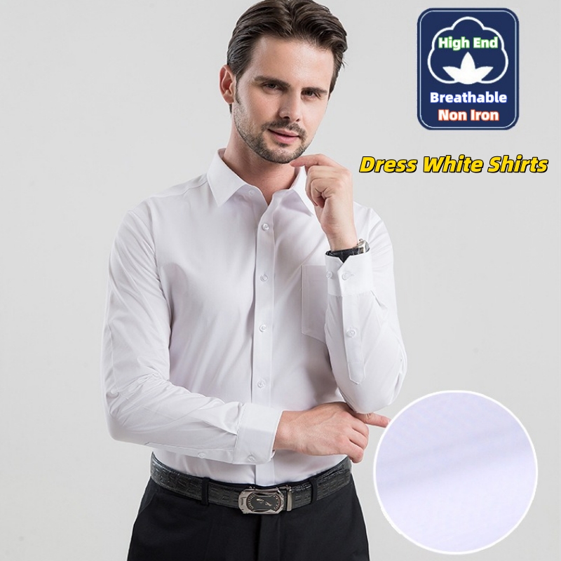 High End Men'S Formal Wear - Business Man Dress White Shirts Long