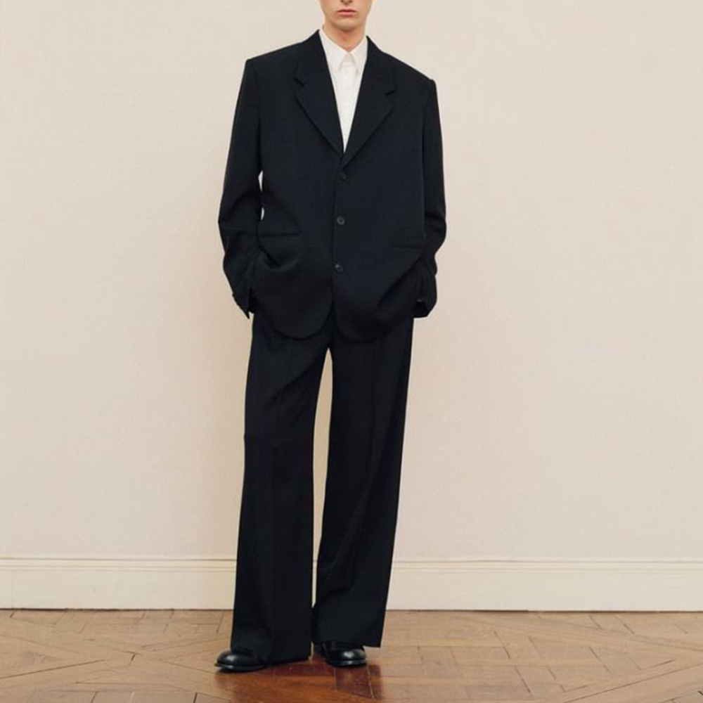 Formal Men Party Wear Jacket - Men's Black Oversized Suit Set Single