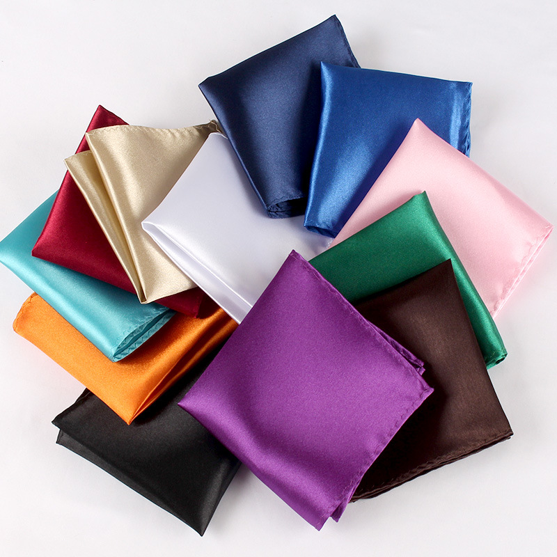 Men Formal Wear Set - 22CM Solid Color Pocket Squre For