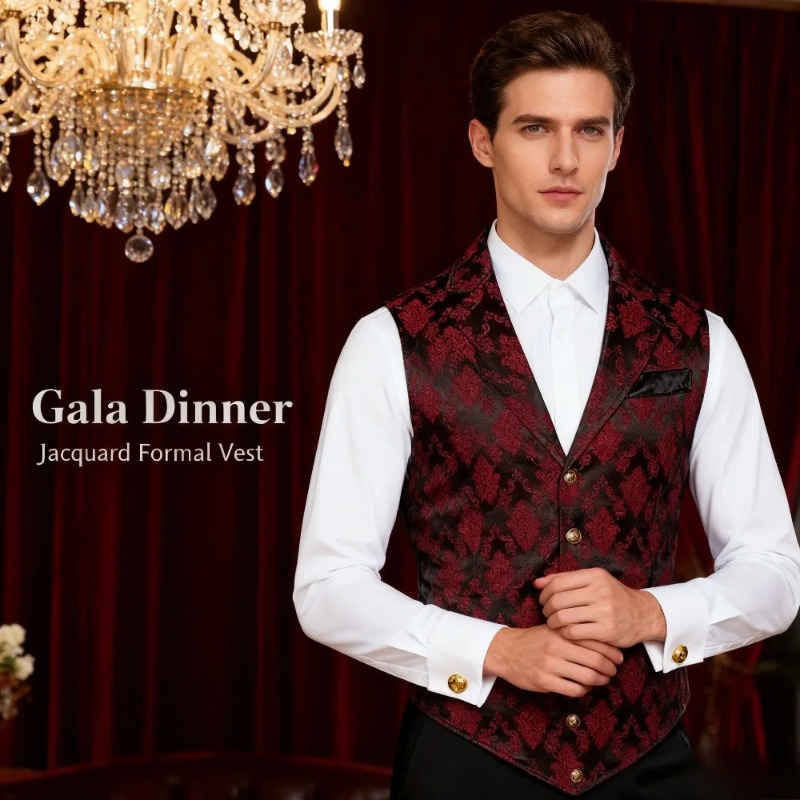 Slim Fit Vest British Retro St - огляд і ціна Men'S Formal Wear Waistcoat