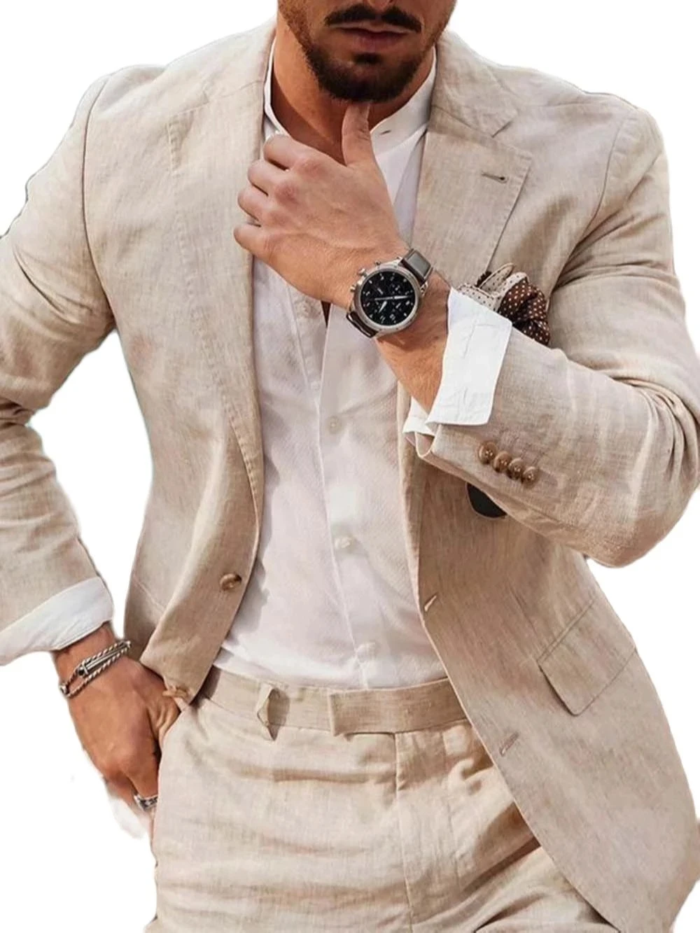 Summer Beach Business Linen Me - огляд і ціна Formal Men Party Wear Jacket