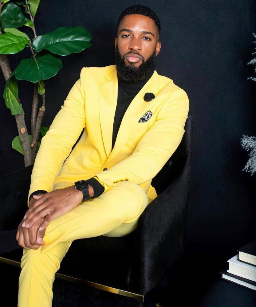 Men's Yellow Suits Slim Fit Si - огляд і ціна Formal Wear For Men Yellow