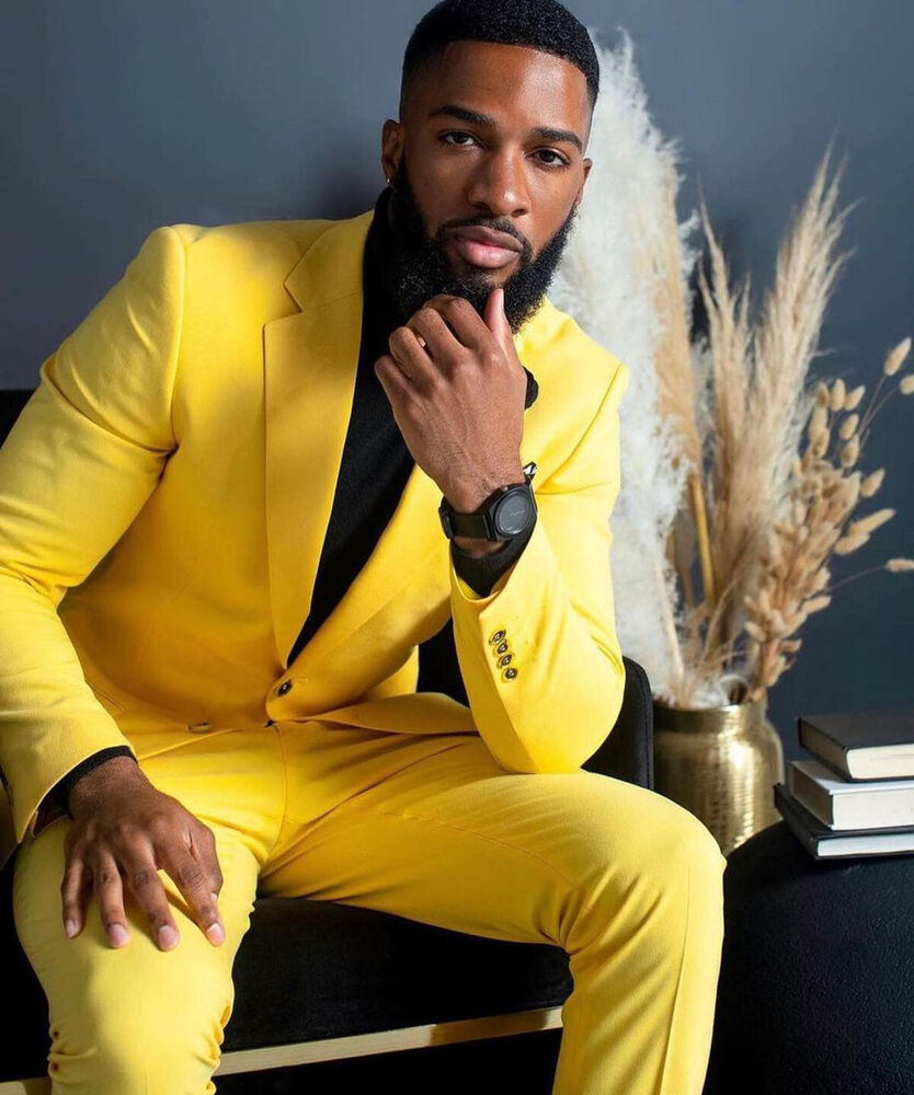Men's Yellow Suits Slim Fit Si - огляд і ціна Formal Wear For Men Yellow