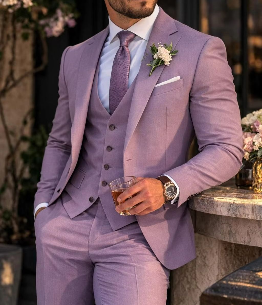 Lavender 3 Piece Men's Suit Li - огляд і ціна Men'S Formal Wear Waistcoat