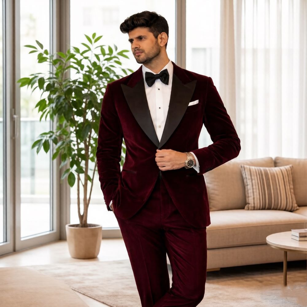 Velvet Suits for Men Slim Fit  - огляд і ціна Formal Men Party Wear Jacket