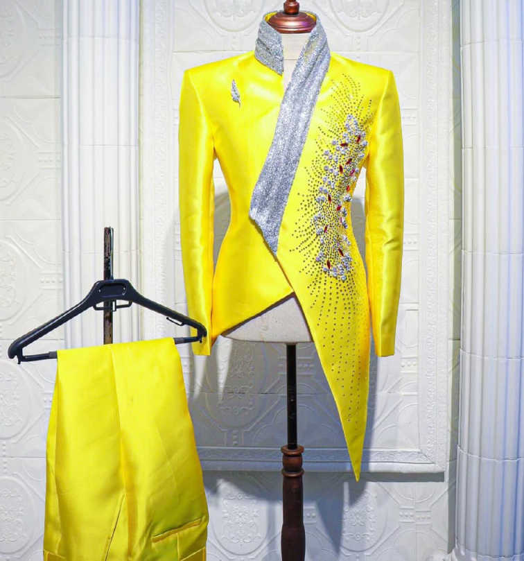 Fashion Yellow Wedding Tuxedos - огляд і ціна Formal Wear For Men Yellow