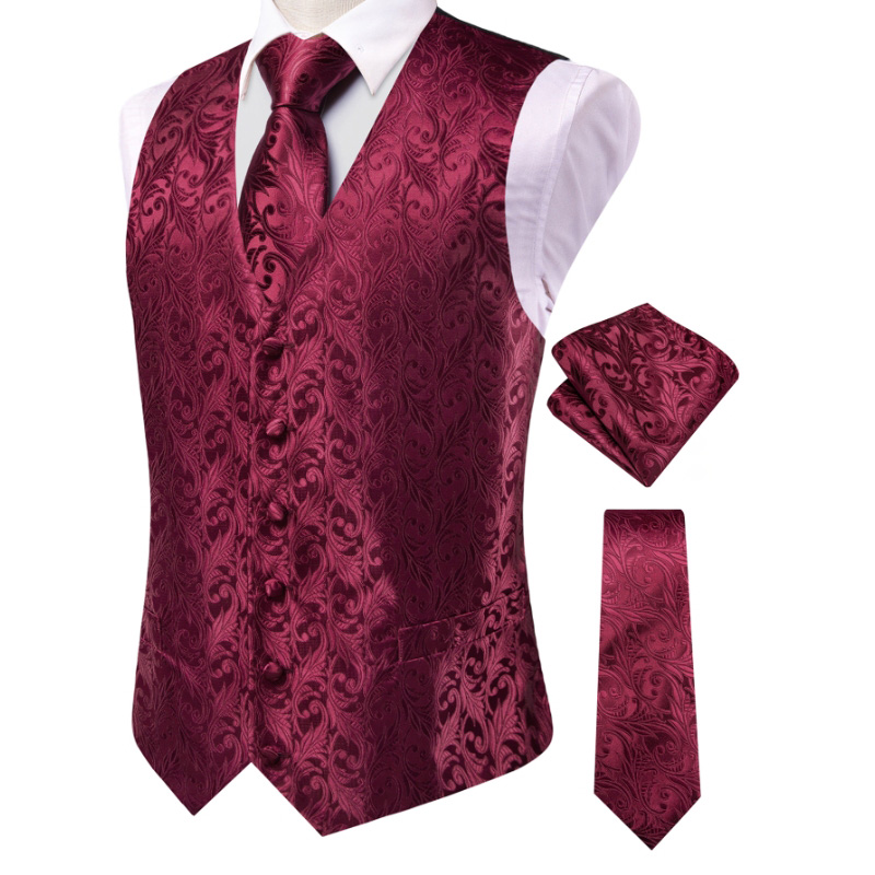 VerveRow Men Burgundy Floral J - огляд і ціна Men'S Formal Wear Waistcoat