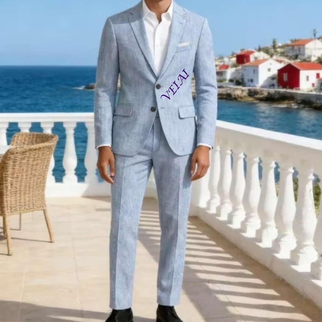 Customized Soft Sky Blue Linen - огляд і ціна Men'S Formal Wear For A Wedding