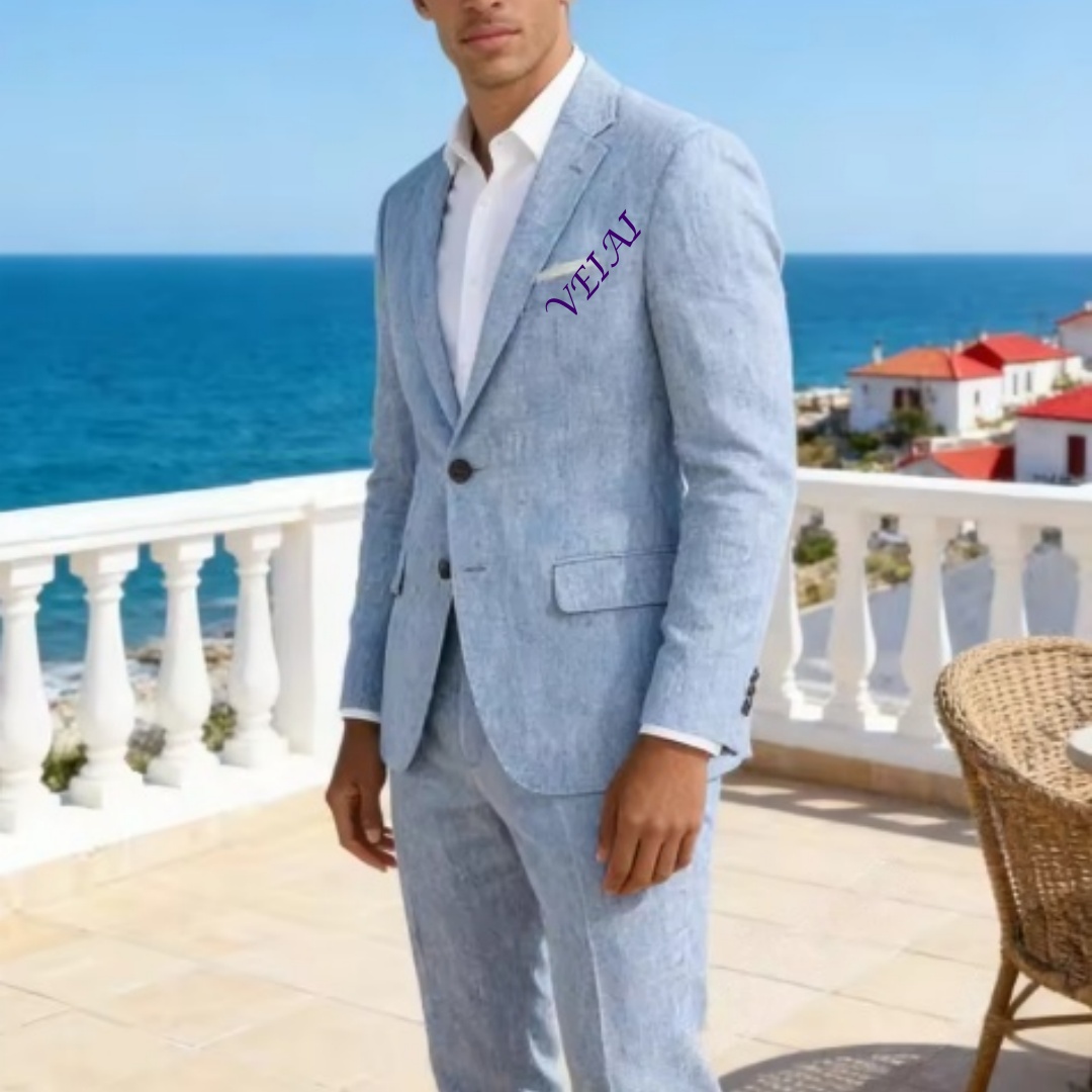 Customized Soft Sky Blue Linen - огляд і ціна Men'S Formal Wear For A Wedding