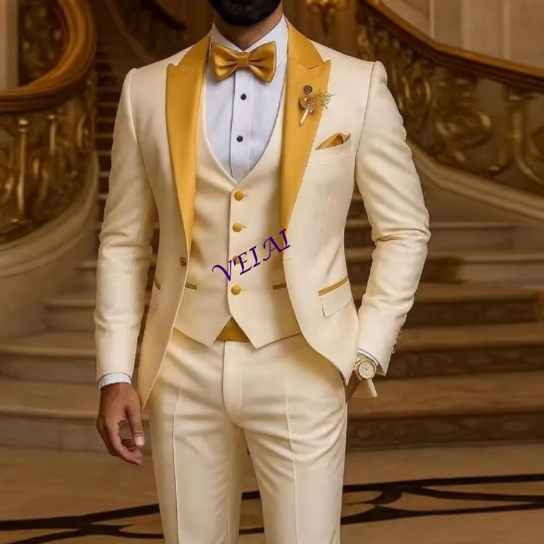 CustomizedGold Collar Ivory Me - огляд і ціна Men'S Formal Wear For A Wedding