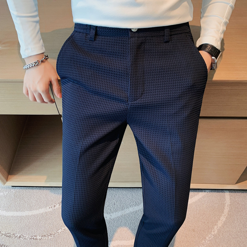 2024 Autumn New Waffle Stretch - огляд і ціна Men Formal Wear Set
