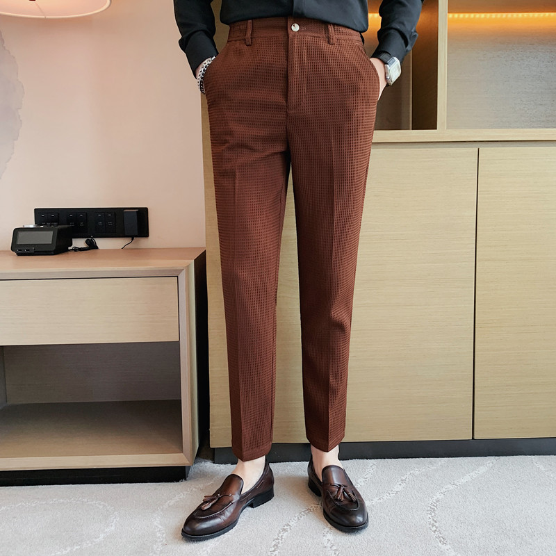 2024 Autumn New Waffle Stretch - огляд і ціна Men Formal Wear Set