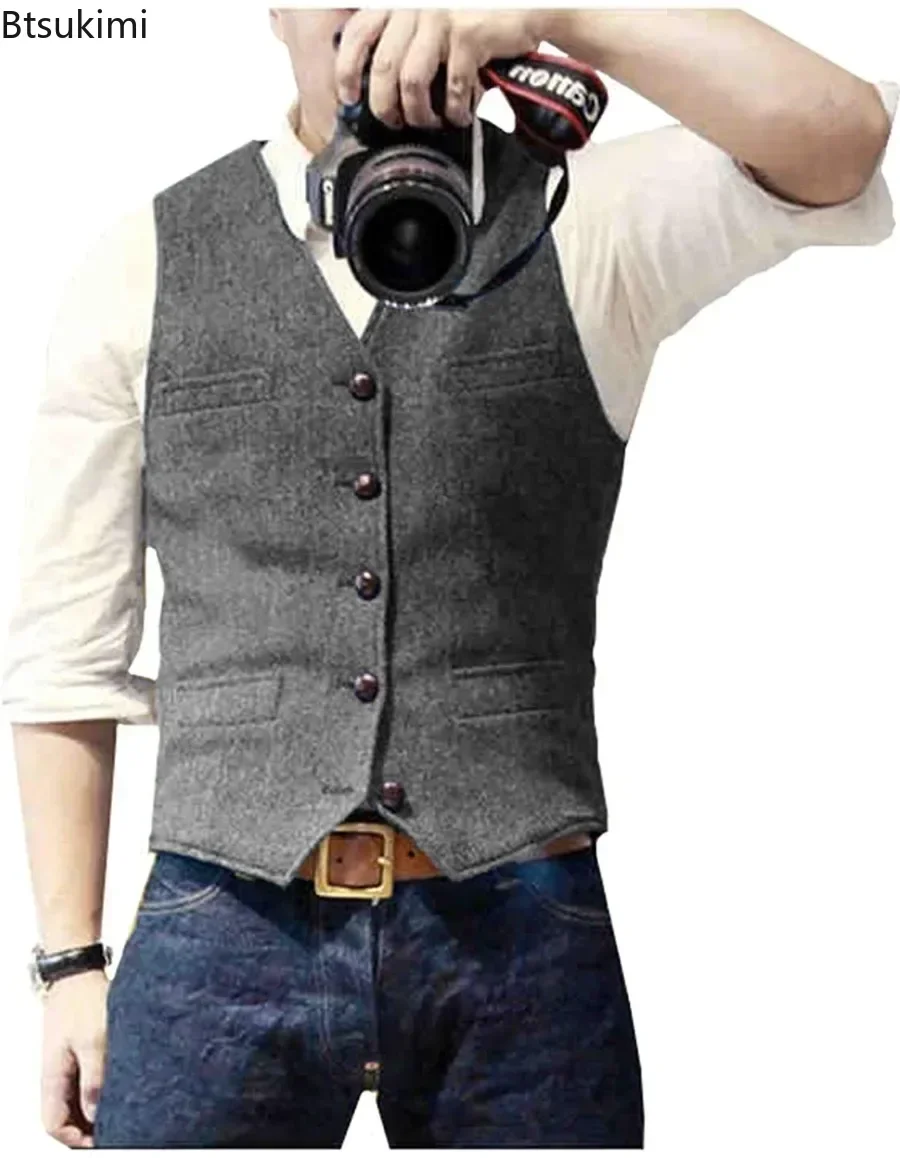 2026 Men's Vintage V Neck Suit - огляд і ціна Men'S Formal Wear Waistcoat