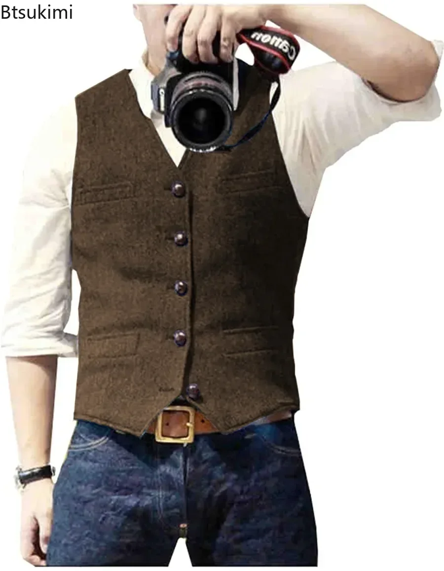 2026 Men's Vintage V Neck Suit - огляд і ціна Men'S Formal Wear Waistcoat