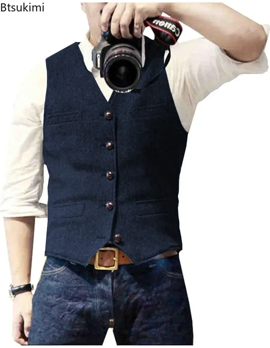 2026 Men's Vintage V Neck Suit - огляд і ціна Men'S Formal Wear Waistcoat