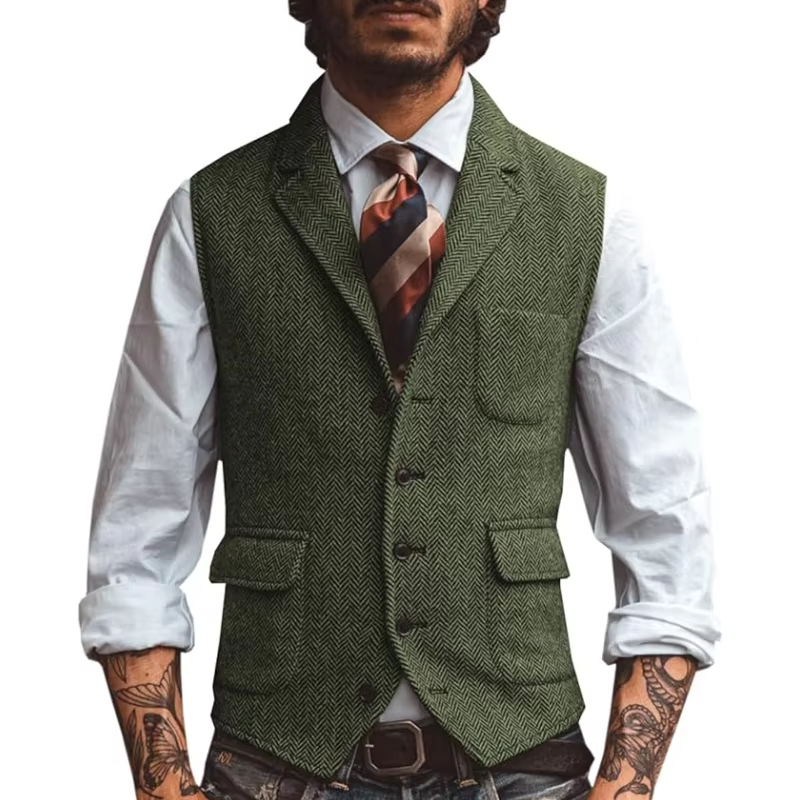 Retro Tweed Men's Vest Herring - огляд і ціна Men'S Formal Wear Waistcoat