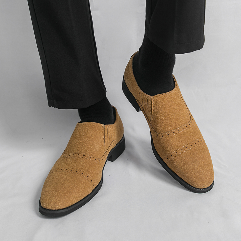 Retro Men Loafers Black Yellow - огляд і ціна Formal Wear For Men Yellow