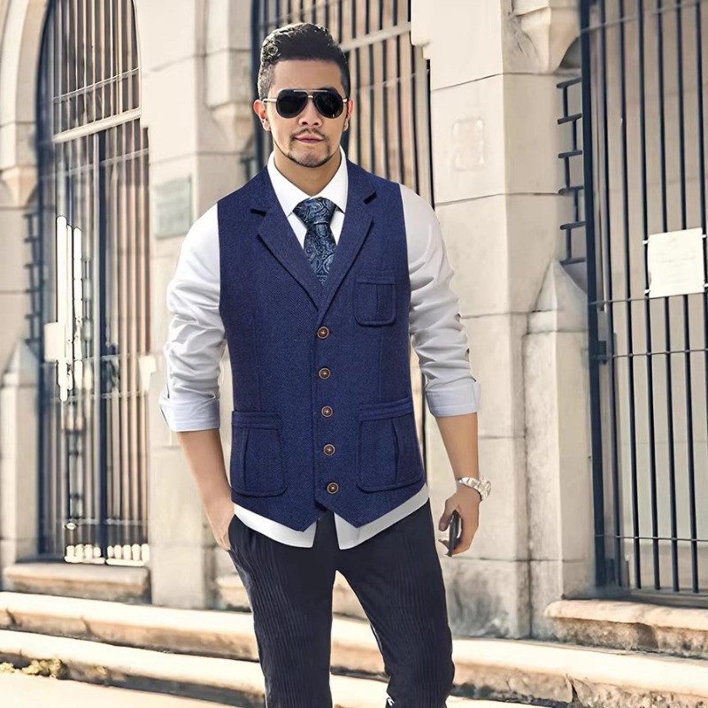 Men's Herringbone Tweed Suit V - огляд і ціна Men'S Formal Wear Waistcoat