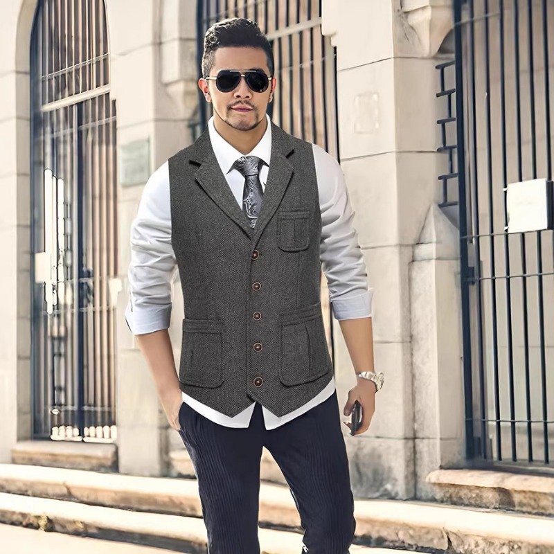 Men's Herringbone Tweed Suit V - огляд і ціна Men'S Formal Wear Waistcoat