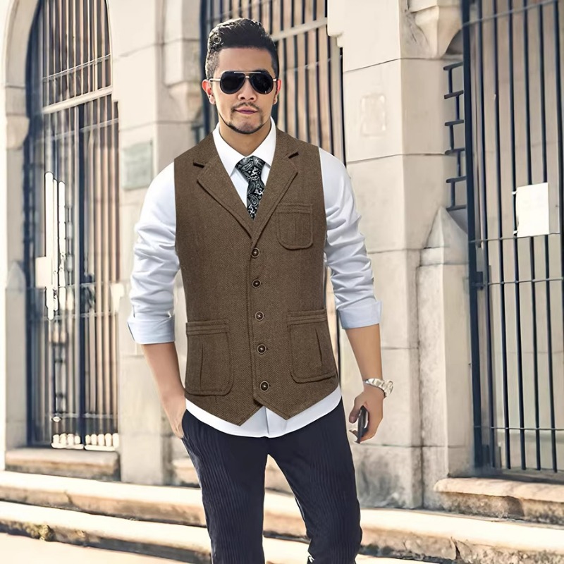 Men's Herringbone Tweed Suit V - огляд і ціна Men'S Formal Wear Waistcoat
