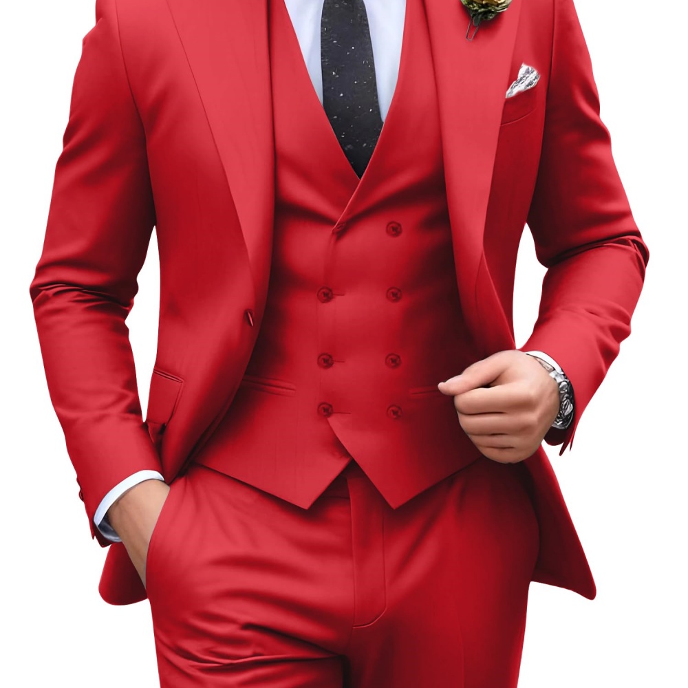 3 Pieces Solid Color Men Suits - огляд і ціна Formal Men Party Wear Jacket
