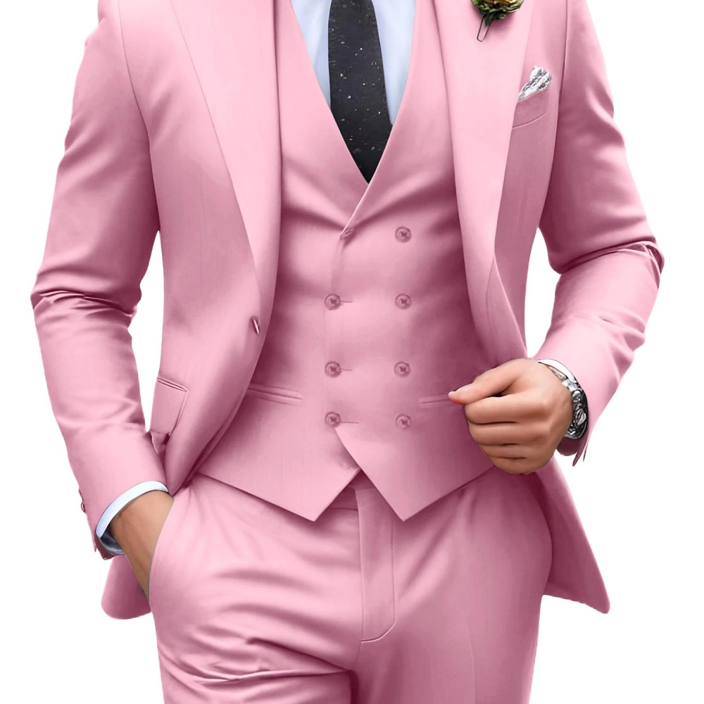 3 Pieces Solid Color Men Suits - огляд і ціна Formal Men Party Wear Jacket