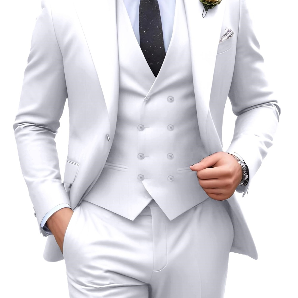 3 Pieces Solid Color Men Suits - огляд і ціна Formal Men Party Wear Jacket