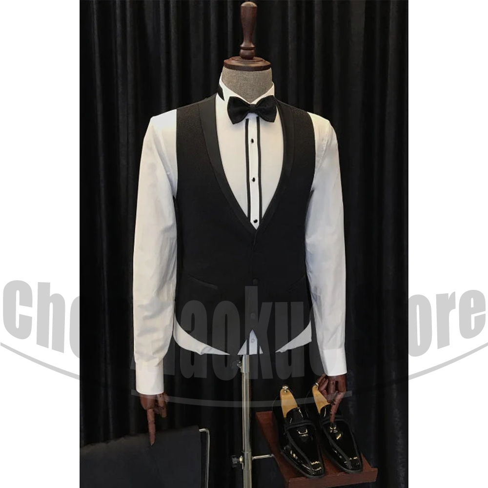Black Men Suits Chic Shawl Lap - огляд і ціна Men Formal Wear 2025
