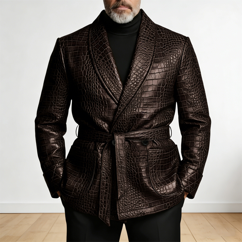  Men's Crocodile Pattern Leat - огляд і ціна Formal Men Party Wear Jacket