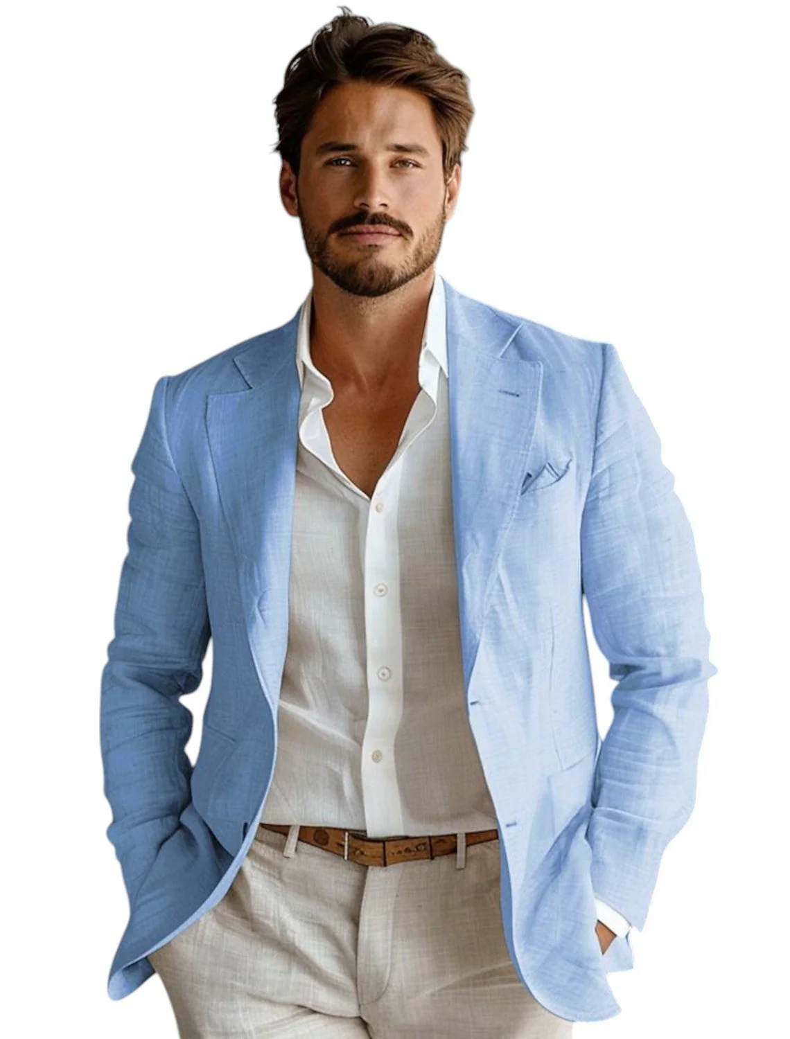 Blue Slim Fit Men's Linen Blaz - огляд і ціна Formal Men Party Wear Jacket