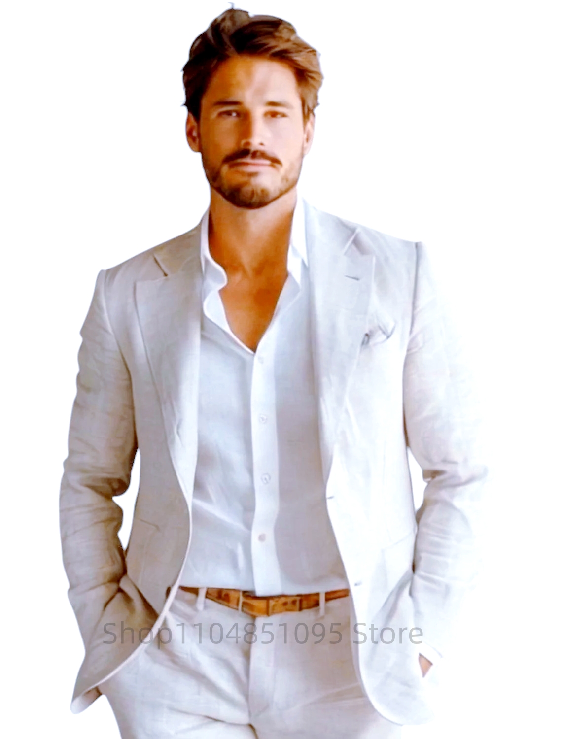 Blue Slim Fit Men's Linen Blaz - огляд і ціна Formal Men Party Wear Jacket