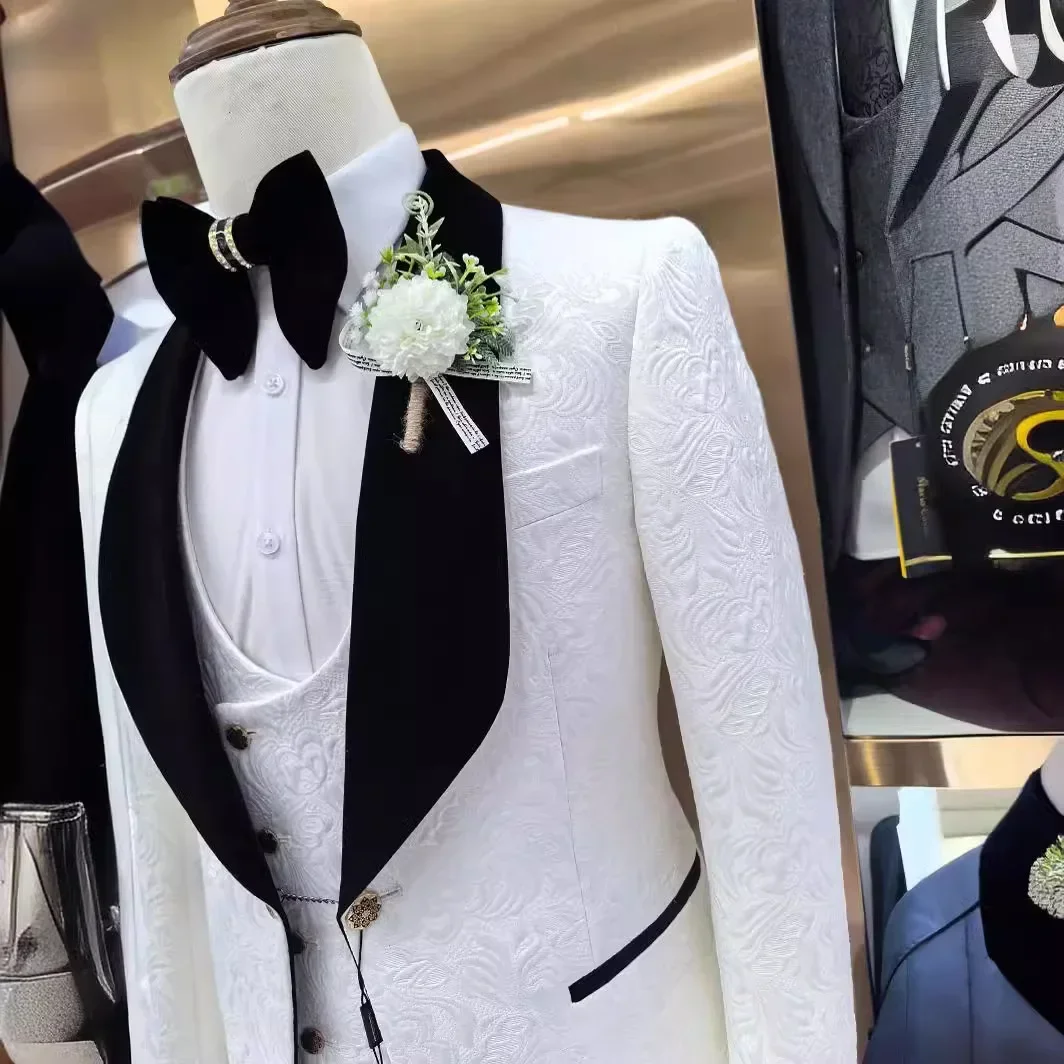 3 Pcs Floral Wedding Suits for - огляд і ціна Men Formal Wear 2025