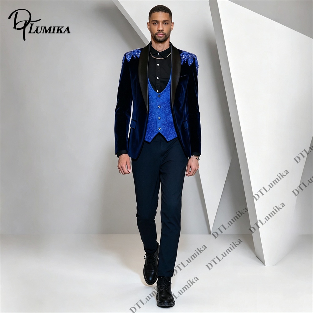 Peagent Men 3 Piece Velvet Sui - огляд і ціна Formal Wear For Men In Wedding