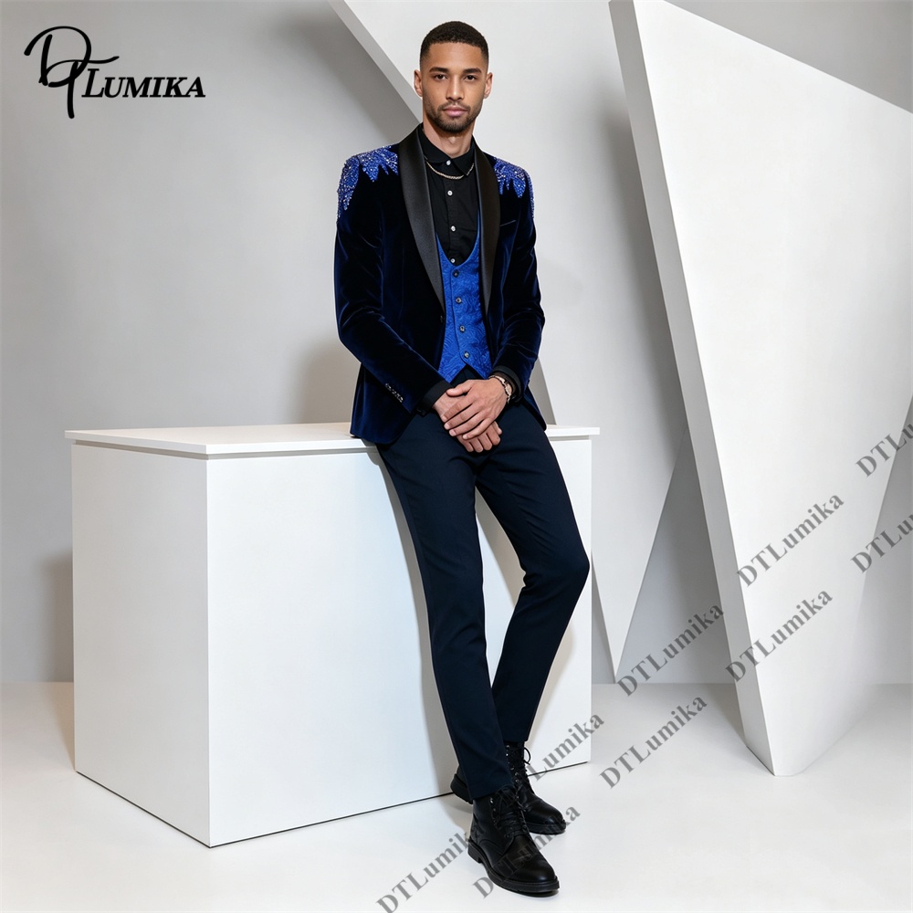 Peagent Men 3 Piece Velvet Sui - огляд і ціна Formal Wear For Men In Wedding
