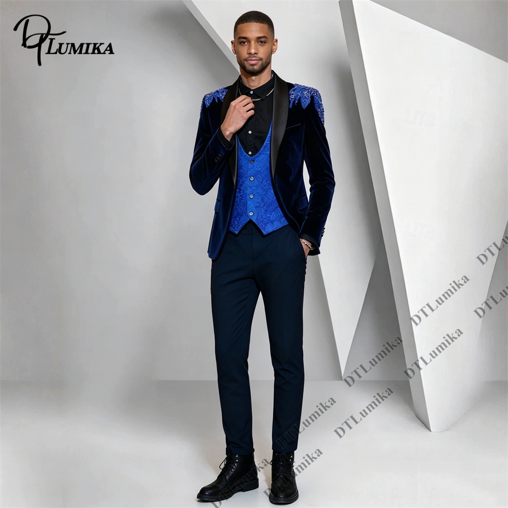 Peagent Men 3 Piece Velvet Sui - огляд і ціна Formal Wear For Men In Wedding
