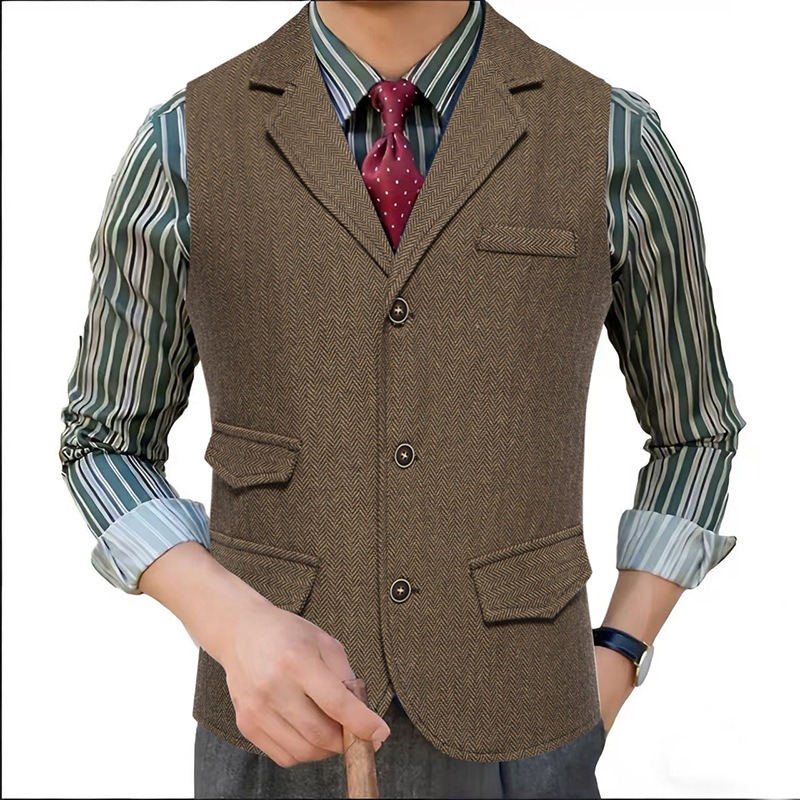 Men's Herringbone Tweed Suit V - огляд і ціна Men'S Formal Wear Waistcoat