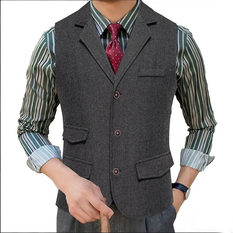 Men's Herringbone Tweed Suit V - огляд і ціна Men'S Formal Wear Waistcoat