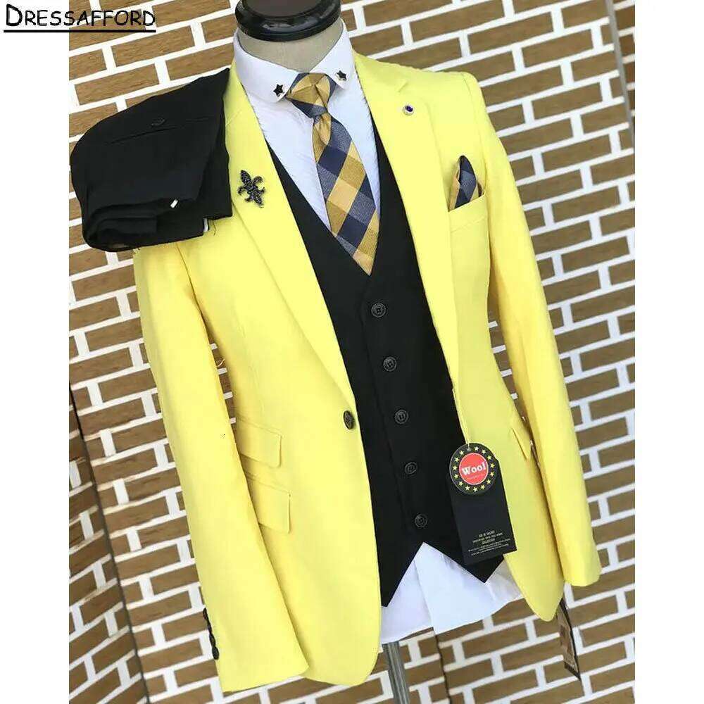 Yellow Elegant Men Business Fo - огляд і ціна Formal Wear For Men Yellow